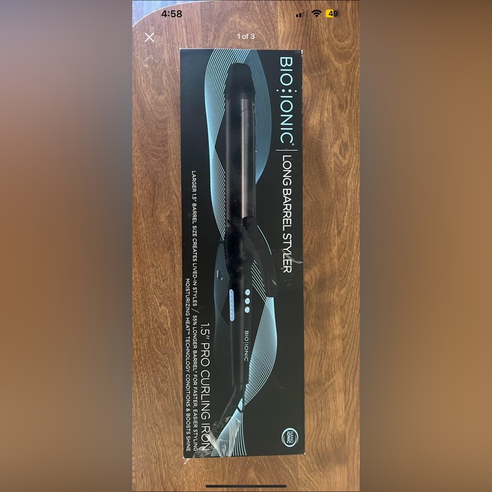 bio ionic 1.5” in long barrel curling iron